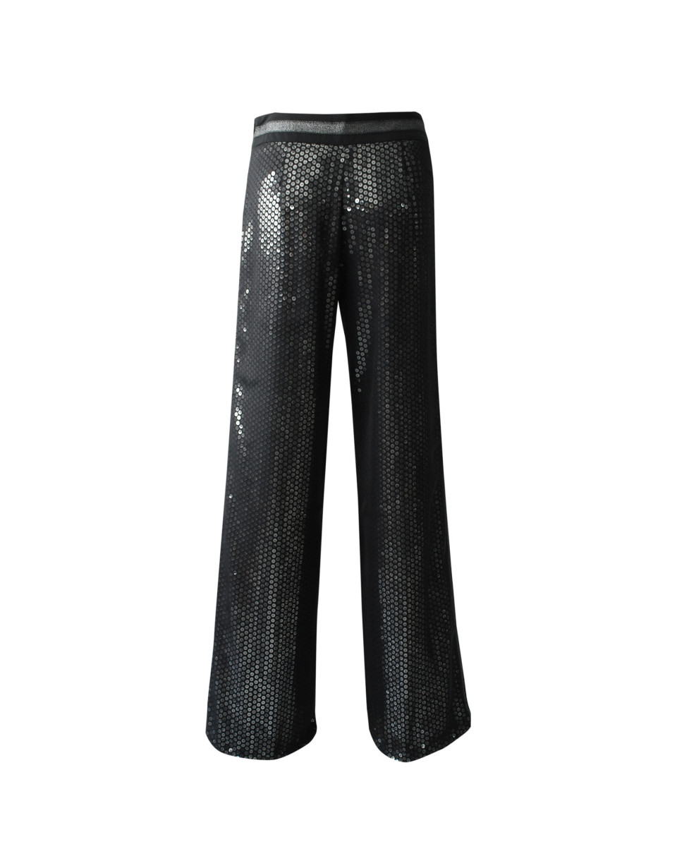 Pantalón lentejuelas ancho negro