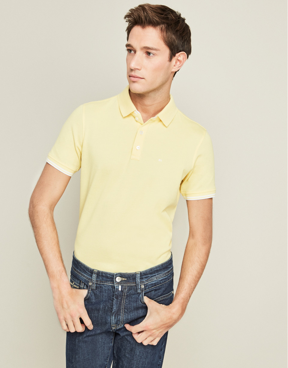 Polo piqué de algodón amarillo