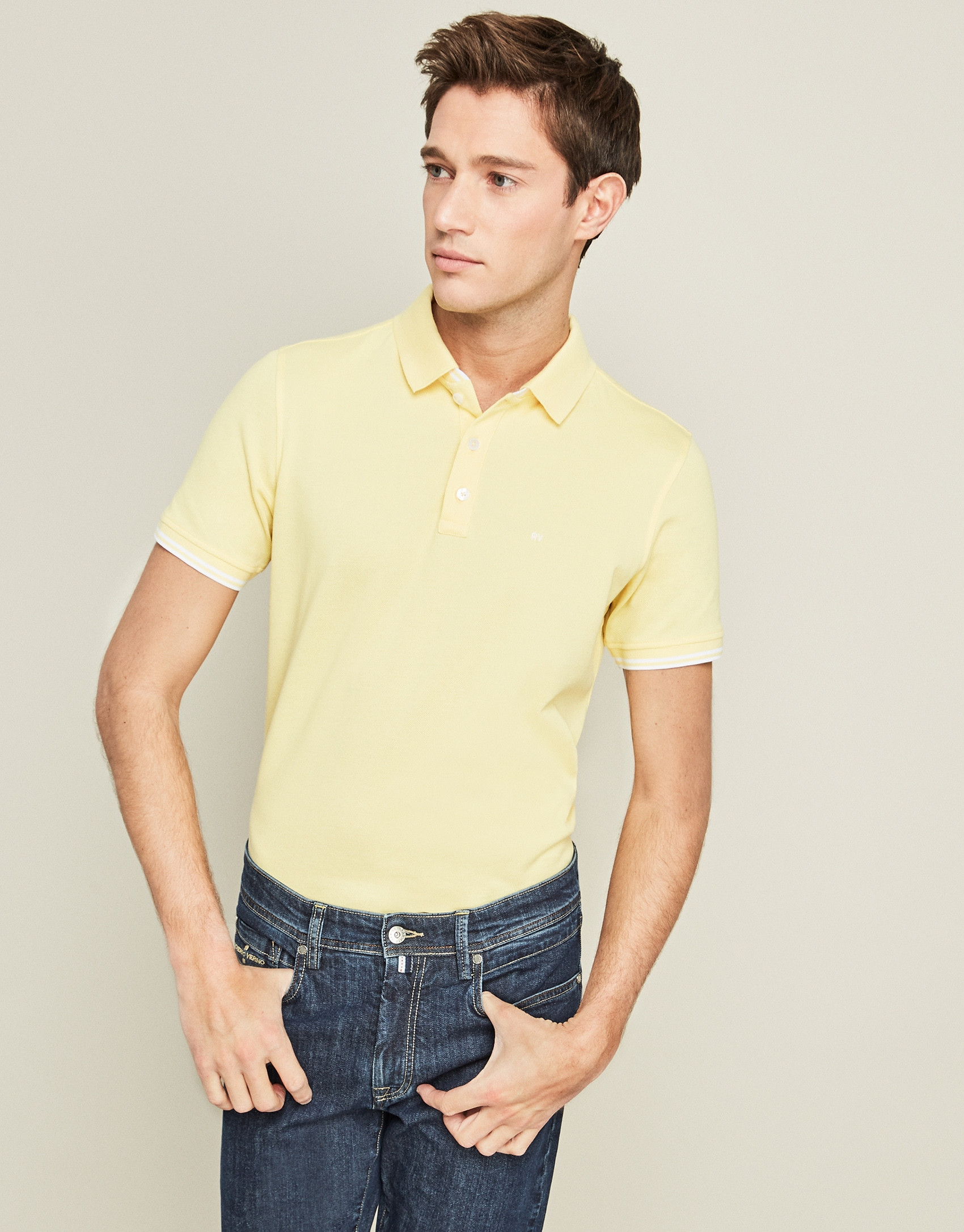 Polo piqué de algodón amarillo