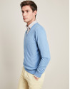 Light blue sweater with V-neck