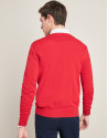 Red V-neck sweater