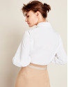 White shirt with patch sleeves