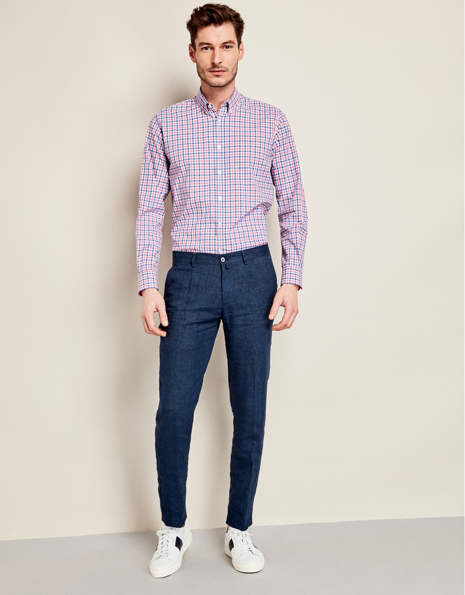 Navy blue linen pants