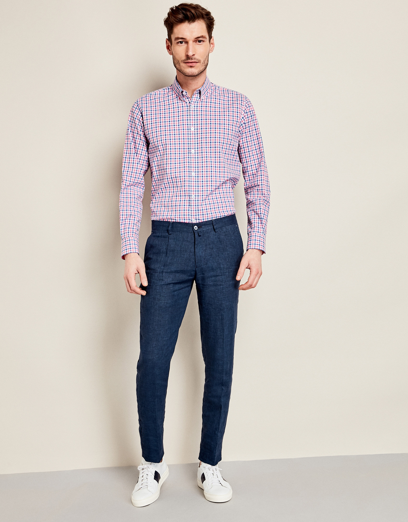 Navy blue linen pants