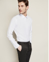 Plain white cotton dress shirt