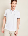 Polo piqué de algodón blanco
