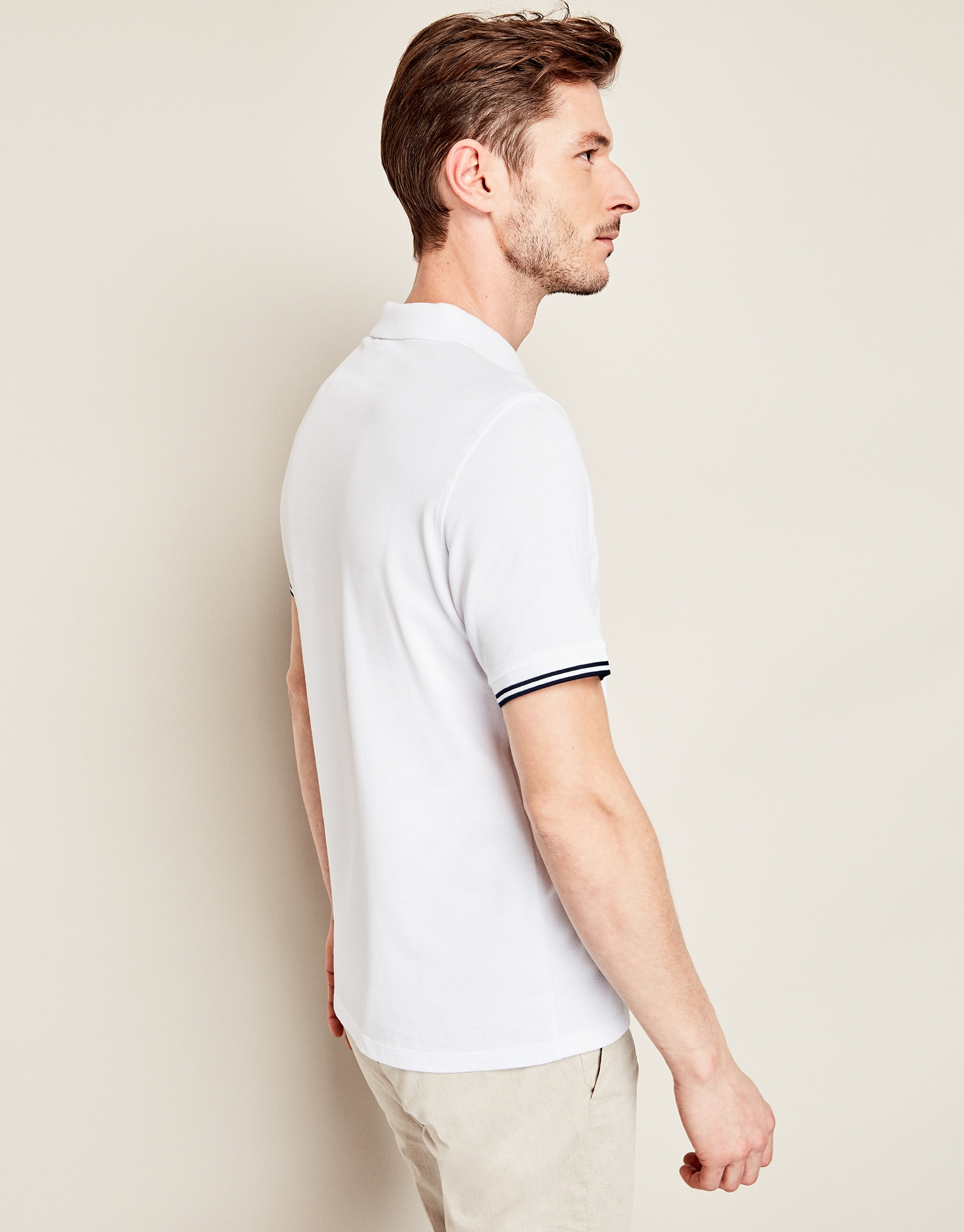 Polo piqué de algodón blanco