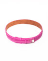 Pink metallic leather belt 