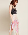 Pink skirt with iridescent sequins