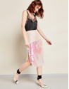 Pink skirt with iridescent sequins