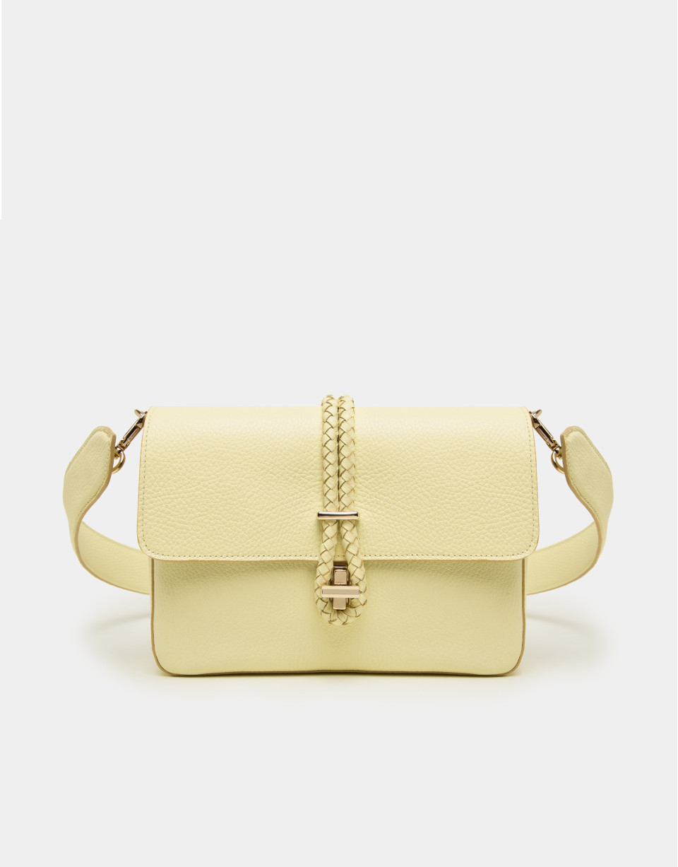Bolso cartera Joyce amarilla cierre cordón