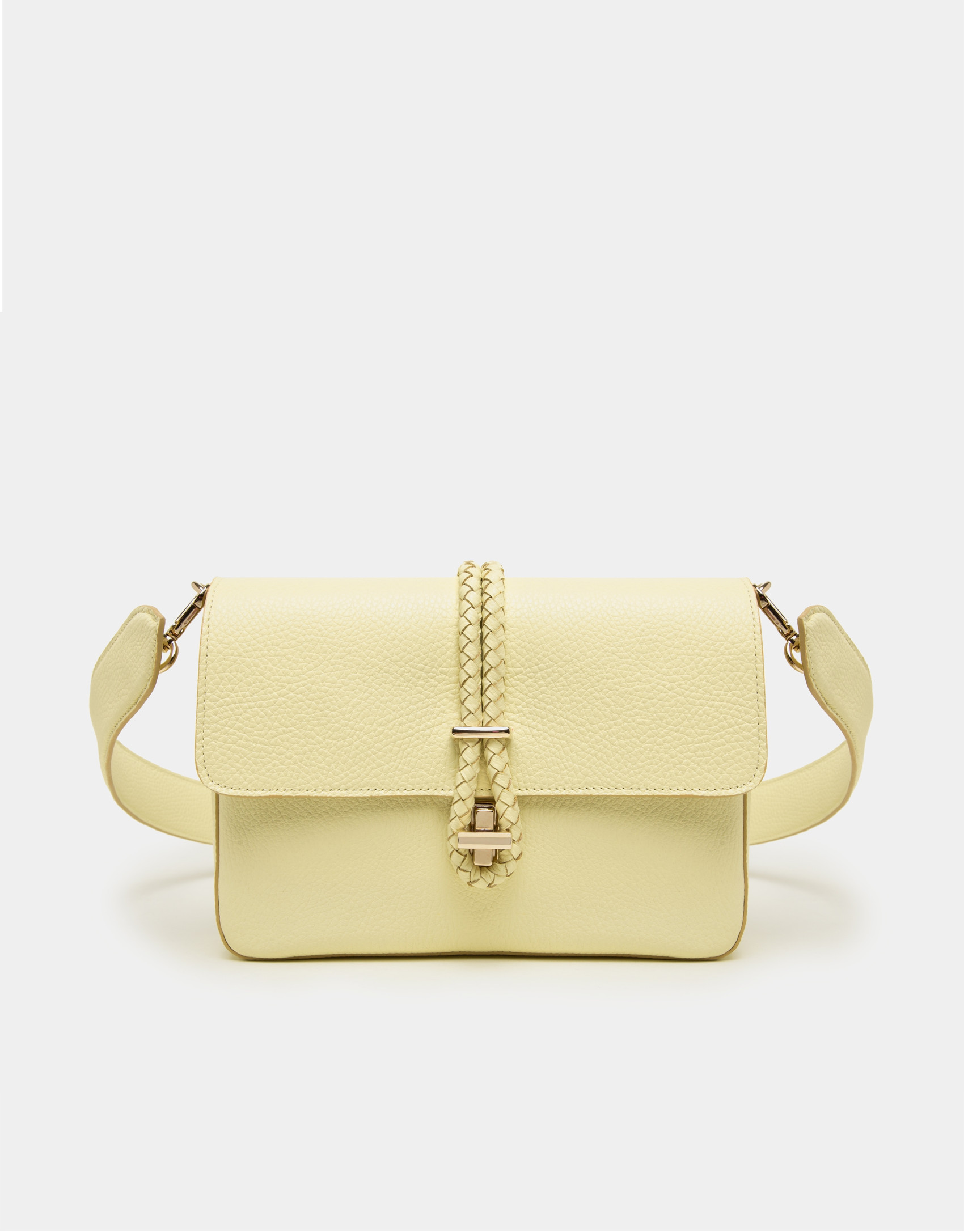 Bolso cartera Joyce amarilla cierre cordón