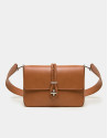 Bolso cartera Joyce color cuero cierre cordón