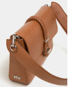 Bolso cartera Joyce color cuero cierre cordón