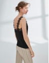 Black top with lace appliqué 