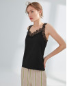 Black top with lace appliqué 
