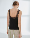 Black top with lace appliqué 