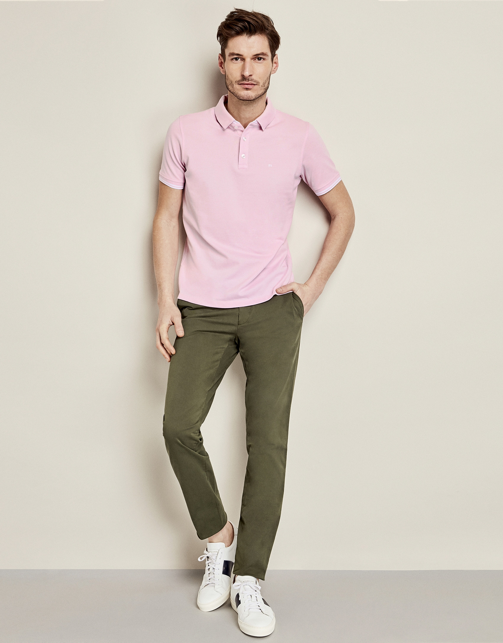 Polo piqué de algodón rosa