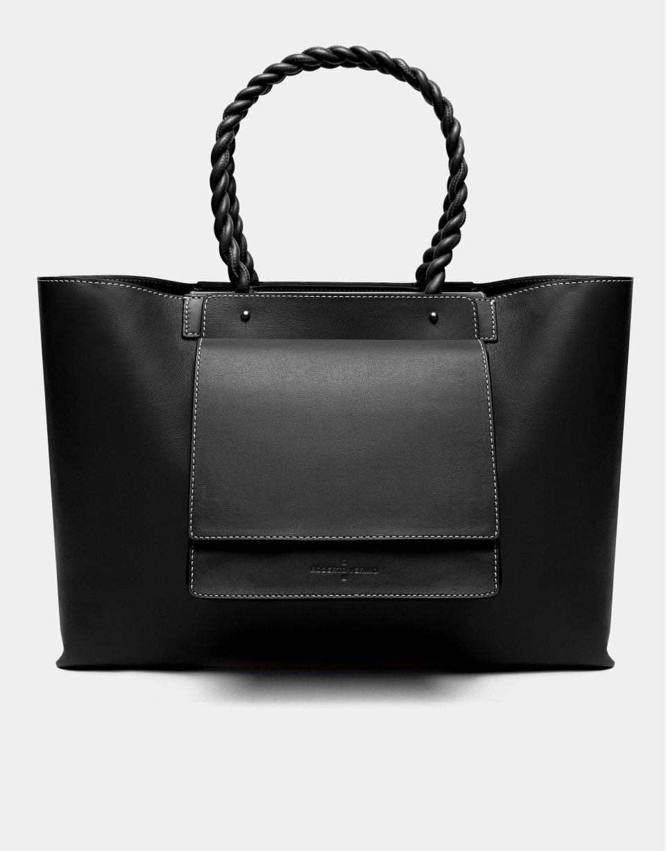 Bolso Tote Garden piel negra