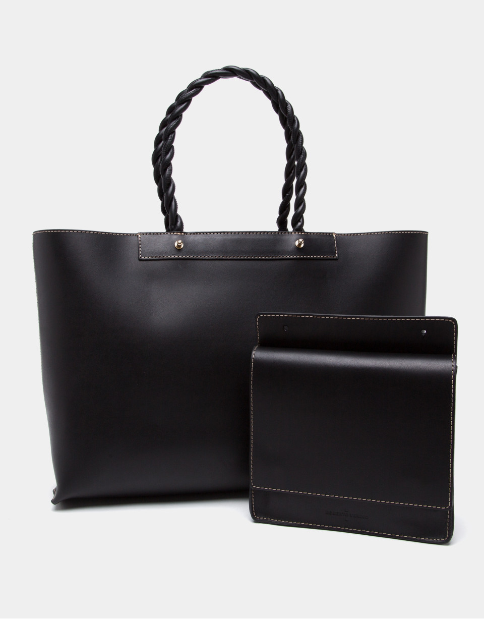 Bolso Tote Garden piel negra
