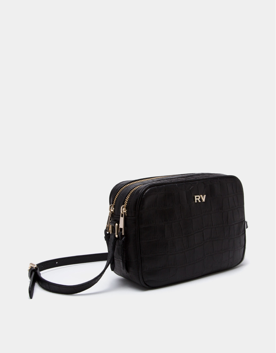 Black alligator Taylor shoulder bag
