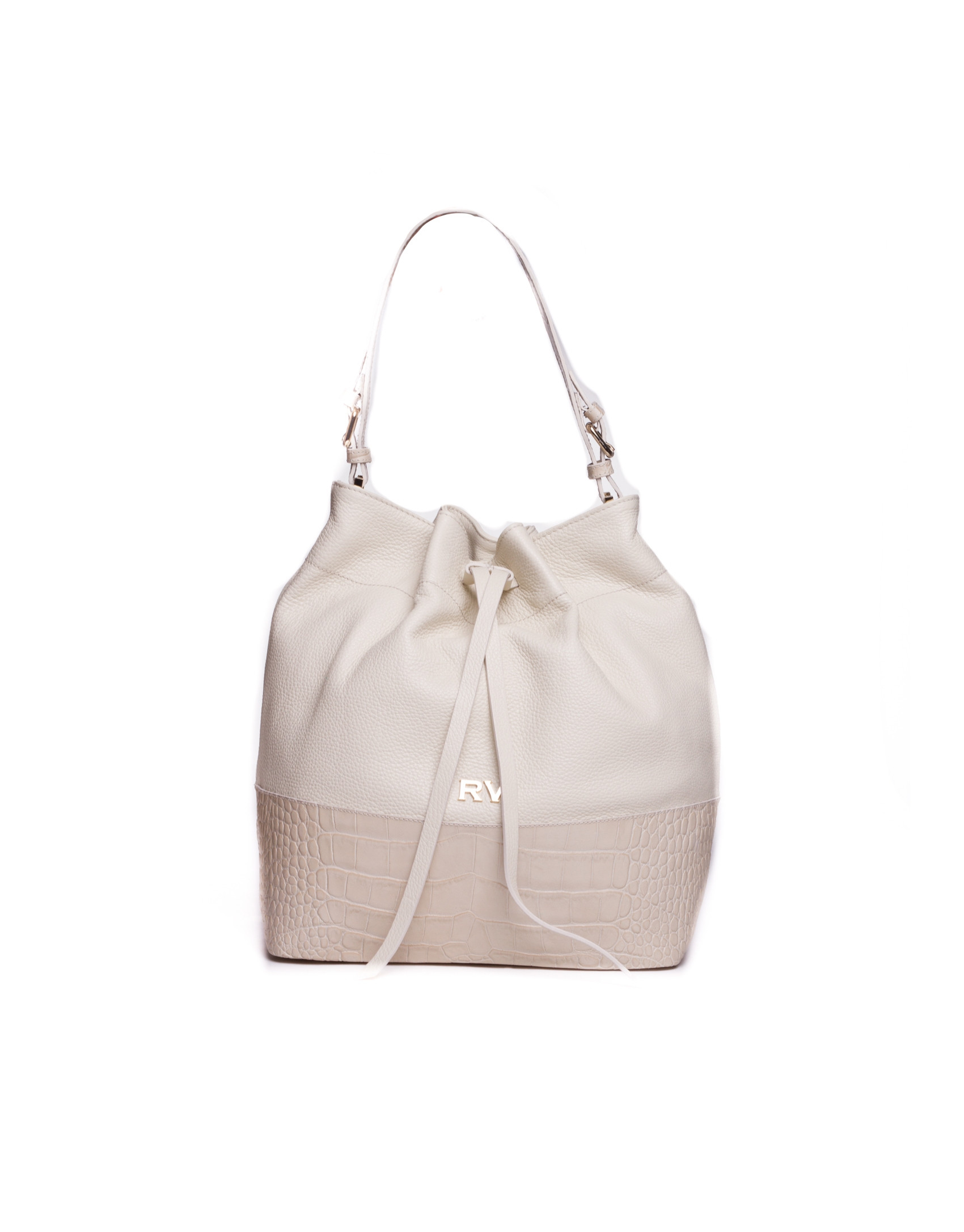 ADAM: Hobo bag with combined raw leathers 