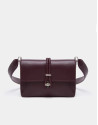 Bolso cartera Joyce cordón piel burdeos
