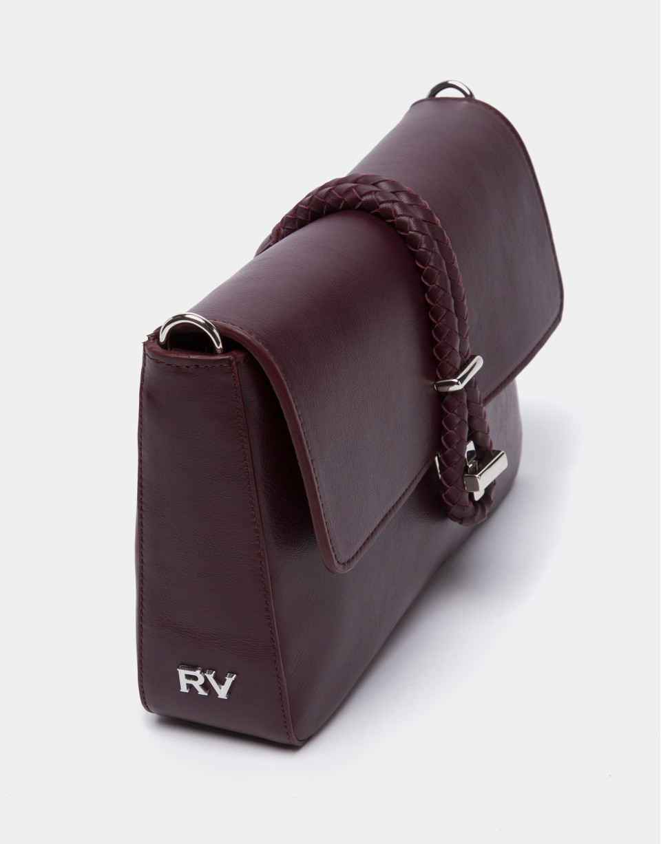 Bolso cartera Joyce cordón piel burdeos