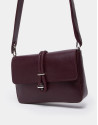 Burgundy leather Joyce clutch purse ties