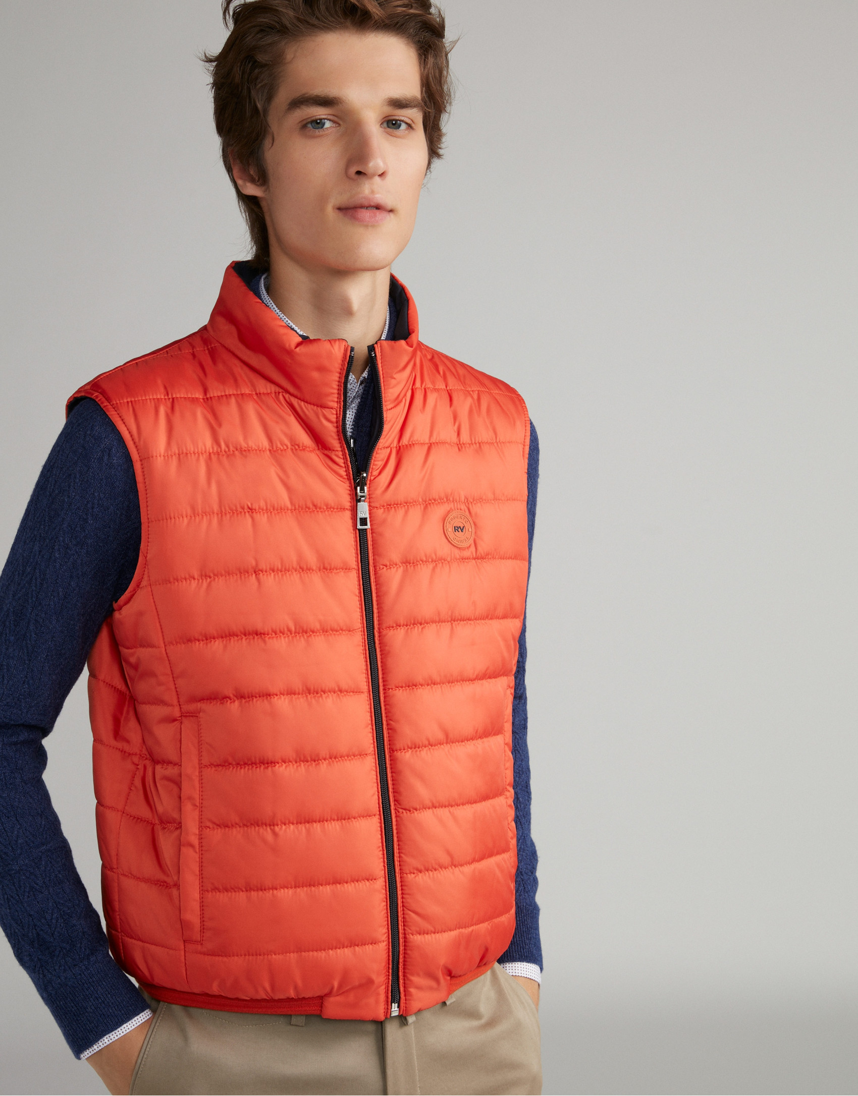 Chaleco reversible naranja/marino