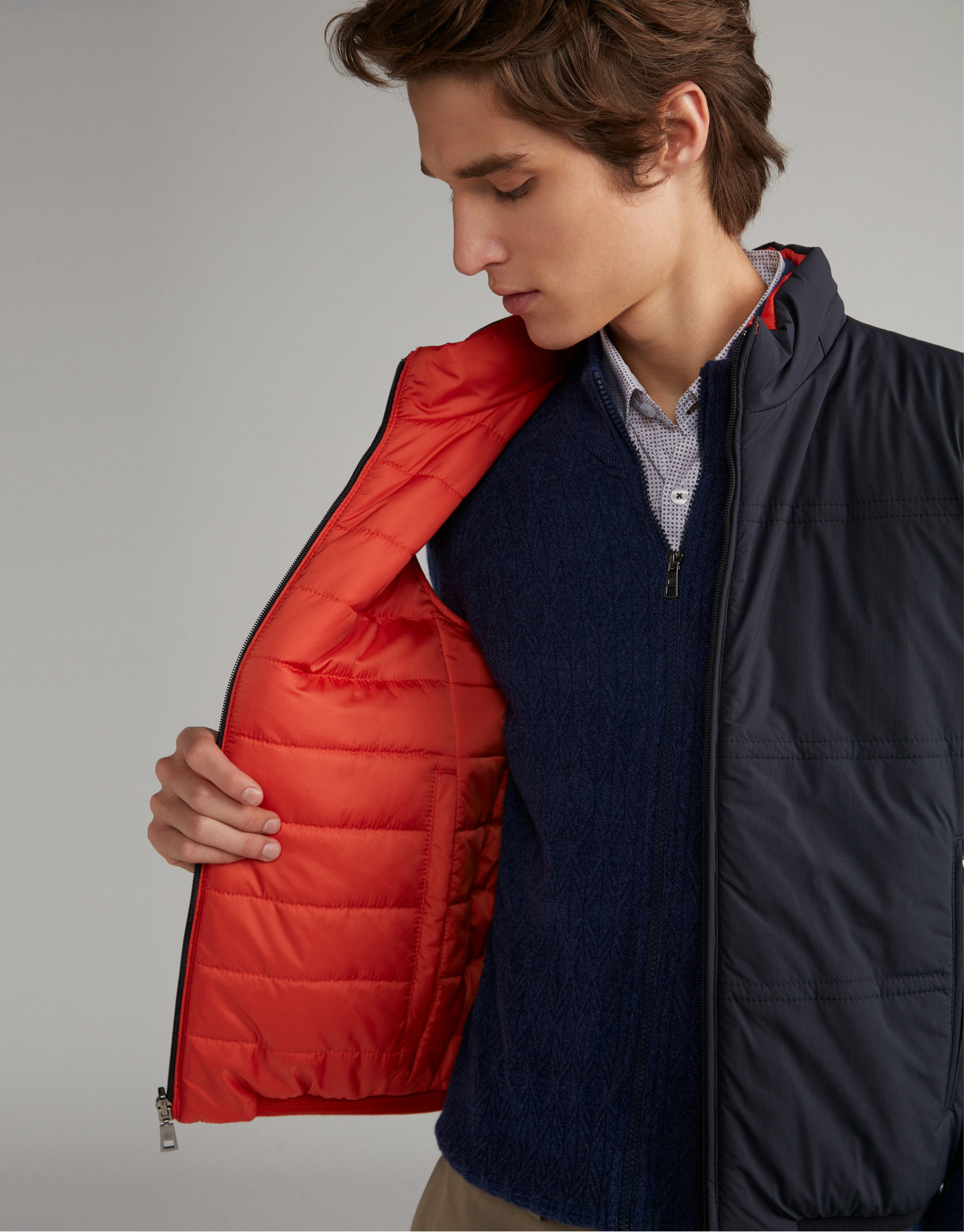Chaleco reversible naranja/marino