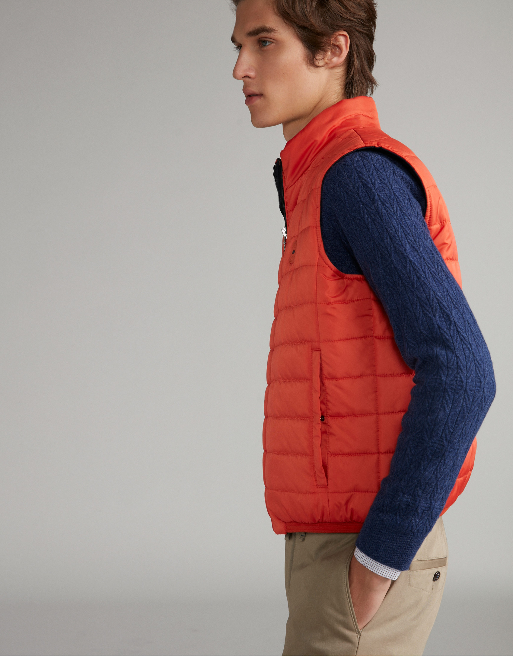 Chaleco reversible naranja/marino