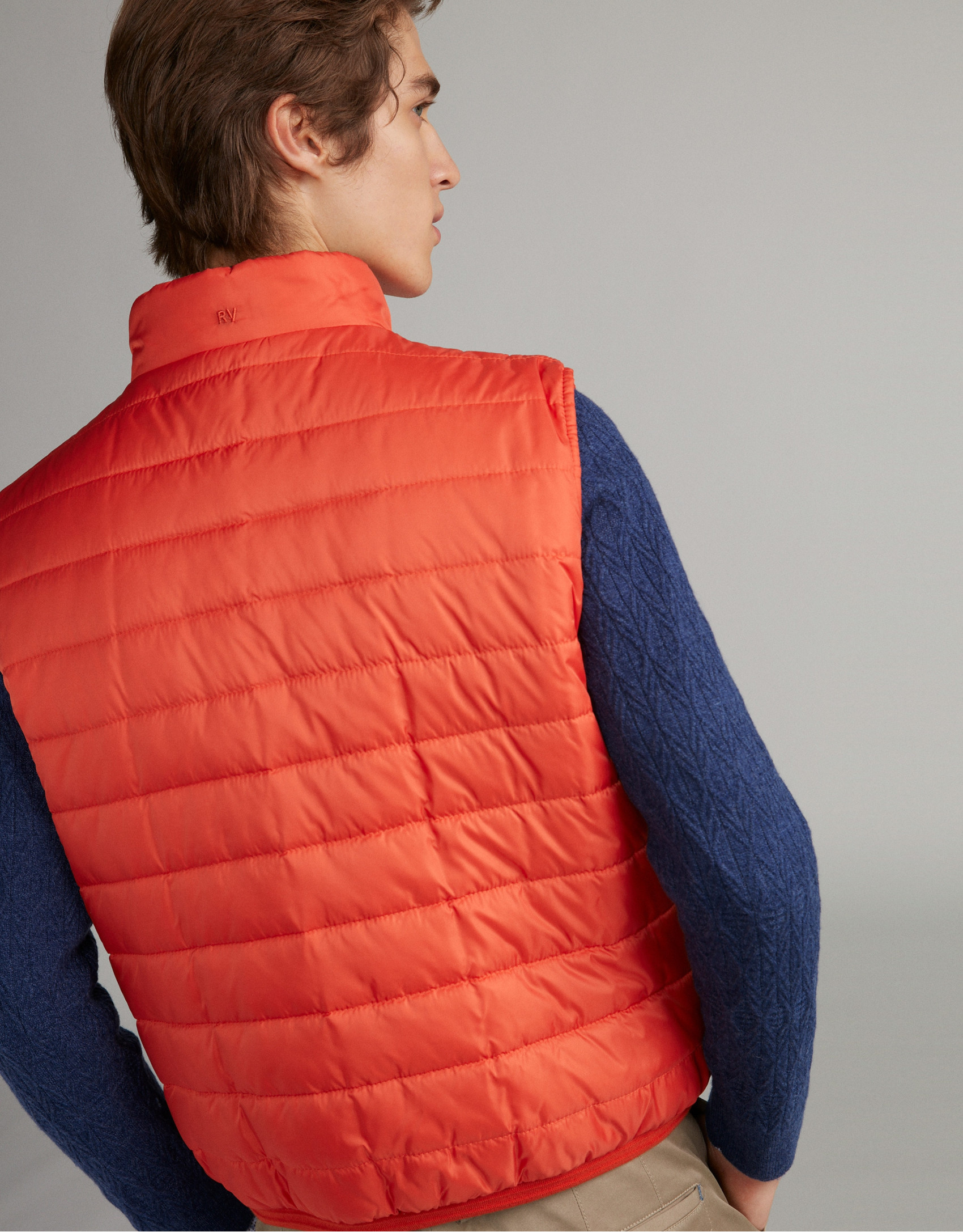 Orange/navy blue reversible vest