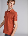 Burnt orange piqué polo