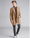 Camel wool, double-breasted coat