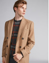 Camel wool, double-breasted coat