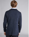 Chaqueta lana con cuello de punto azul marino