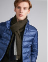 Blue tech ski jacket with details on zippers