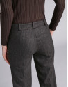 Coffee-colored striped pants