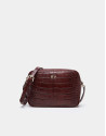 Burgundy alligator Taylor shoulder bag
