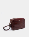 Burgundy alligator Taylor shoulder bag