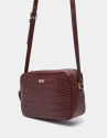 Burgundy alligator Taylor shoulder bag