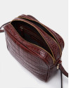 Burgundy alligator Taylor shoulder bag
