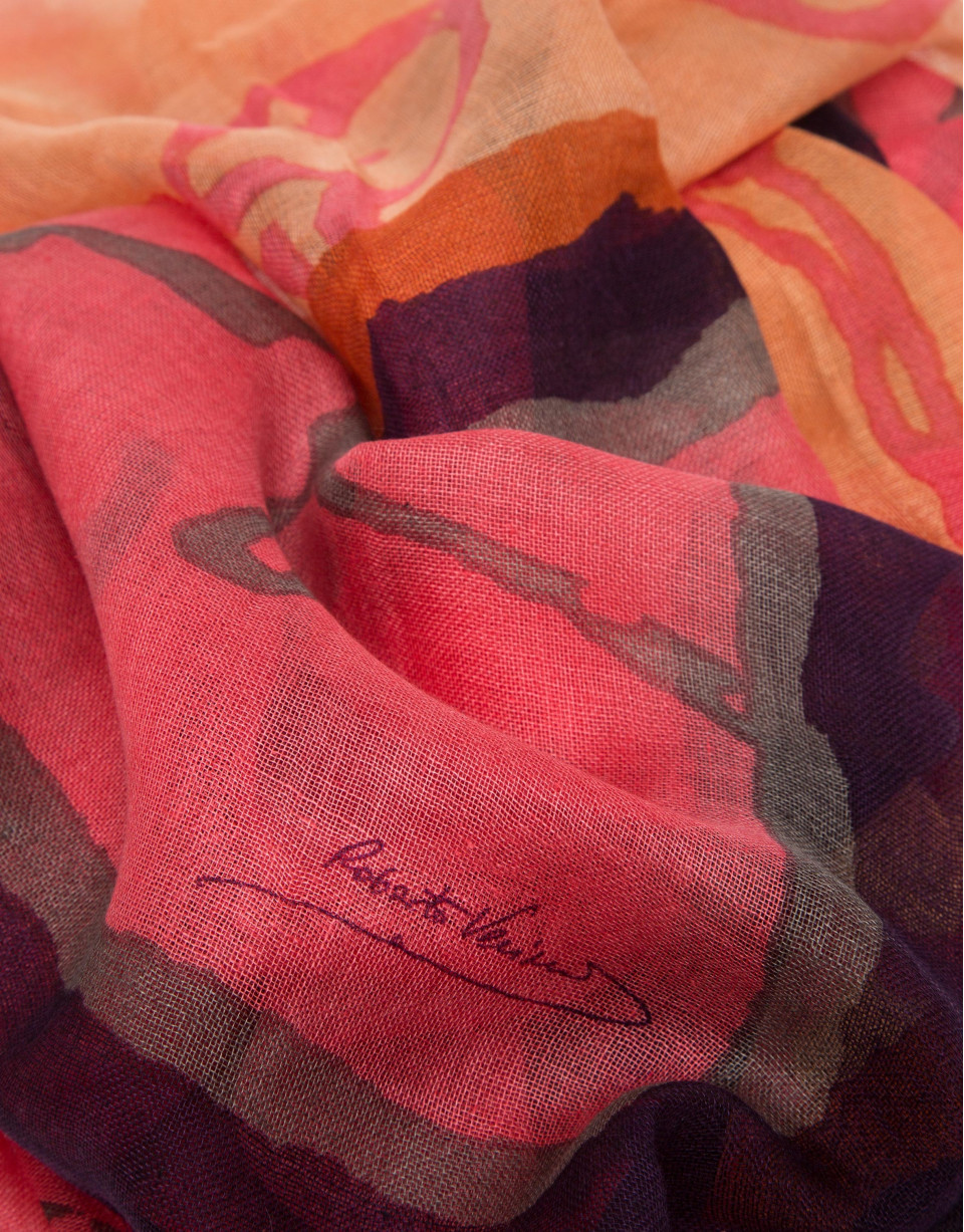 Fular rojo estampado