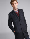 Blue coat with three buttons