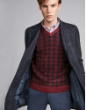Blue coat with three buttons