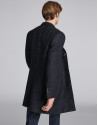Blue coat with three buttons