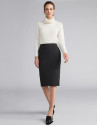 Black pencil skirt with contrasting ribbon