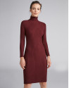 Vestido de punto canalé granate
