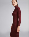 Vestido de punto canalé granate